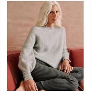 Sezane Light Gray Crew Neck Sweater